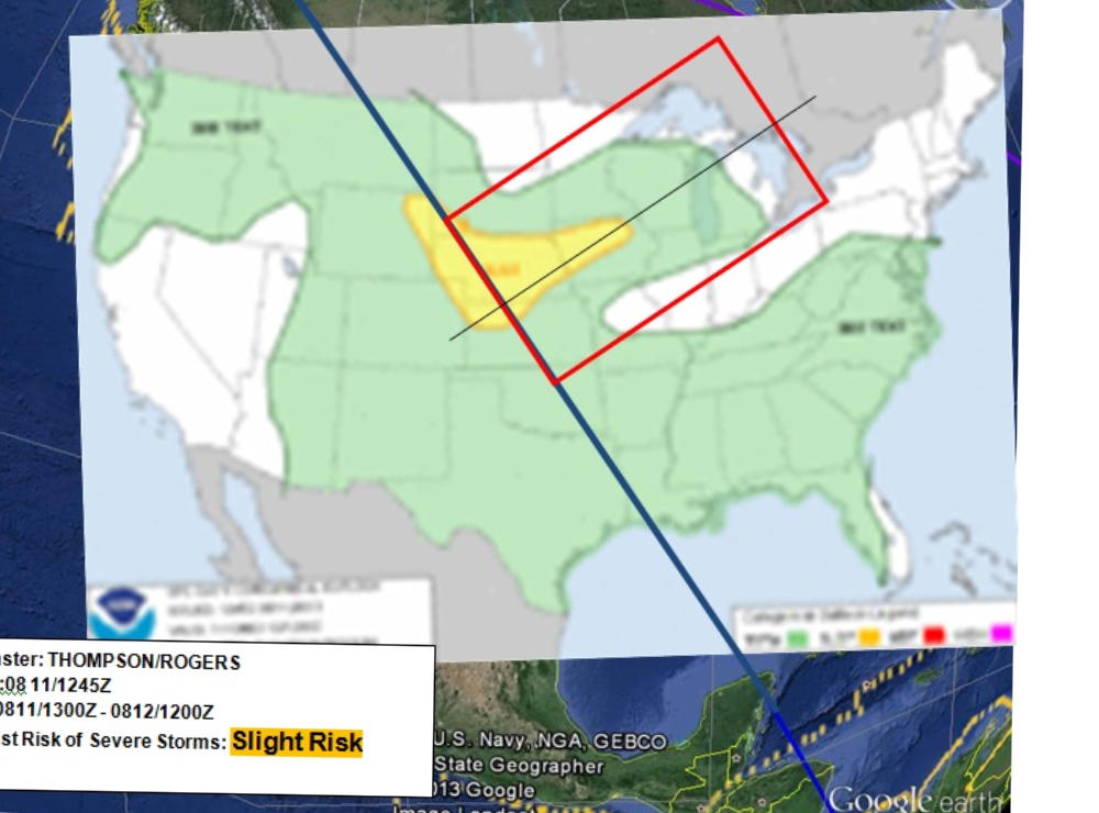 Severe weather convective forecast map August 11 2013